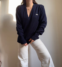 Upload image to gallery, Pull col V Lacoste bleu marine des années 80’ - M