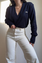 Upload image to gallery, Pull col V Lacoste bleu marine des années 80’ - M