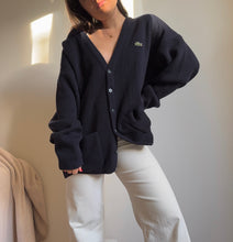 Upload image to gallery, Gilet Lacoste bleu marine en grosse maille - XL