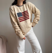 Upload image to gallery, Pull Ralph Lauren collection American Flag tricoté main - XL