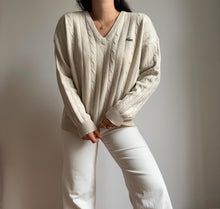 Upload image to gallery, Pull col V Lacoste fabriqué en France des années 80' - L