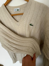 Upload image to gallery, Pull col V Lacoste fabriqué en France des années 80' - L