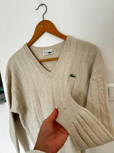 Upload image to gallery, Pull col V Lacoste fabriqué en France des années 80' - L