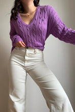 Upload image to gallery, Pull col V Ralph Lauren à maille tressée - L