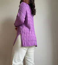 Upload image to gallery, Pull col V Ralph Lauren à maille tressée - L