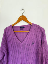 Upload image to gallery, Pull col V Ralph Lauren à maille tressée - L
