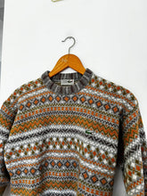 Charger l'image dans la galerie, Pull Lacoste en grosse maille à motifs fabriqué des années 80' - M