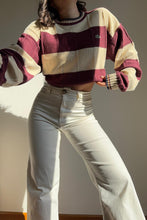 Upload image to gallery, Pull Lacoste à rayures bordeaux fabriqué dans les années 90' - XL
