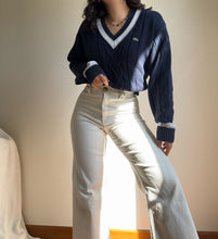 Charger l'image dans la galerie, Pull col V Lacoste en maille tressée - XL