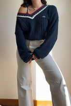 Charger l'image dans la galerie, Pull col V Lacoste en grosse maille - XL