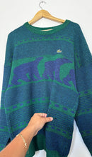 Upload image to gallery, Pull Lacoste en grosse maille fabriqué en France des années 80' - XL