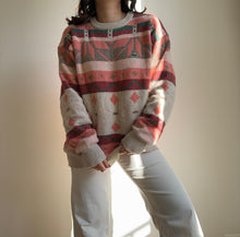 Charger l'image dans la galerie, Pull Lacoste en grosse maille à motifs fabriqué en France des années 80’ - XL