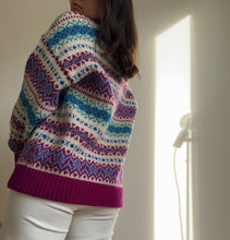 Upload image to gallery, Gilet Lacoste à motifs en pure laine vierge des années 80' - M