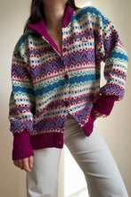 Upload image to gallery, Gilet Lacoste à motifs en pure laine vierge des années 80' - M