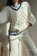 Upload image to gallery, Pull col V "Classique Lacoste" à la maille tressée - M