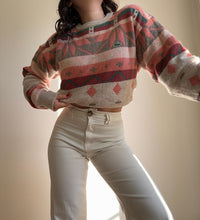 Charger l'image dans la galerie, Pull Lacoste en grosse maille à motifs fabriqué en France des années 80’ - XL