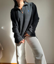 Upload image to gallery, Pull half zip Ralph Lauren en coton noir - M
