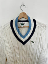 Upload image to gallery, Pull col V "Classique Lacoste" à la maille tressée - M