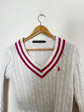 Upload image to gallery, Pull col V Ralph Lauren maille tressée - S
