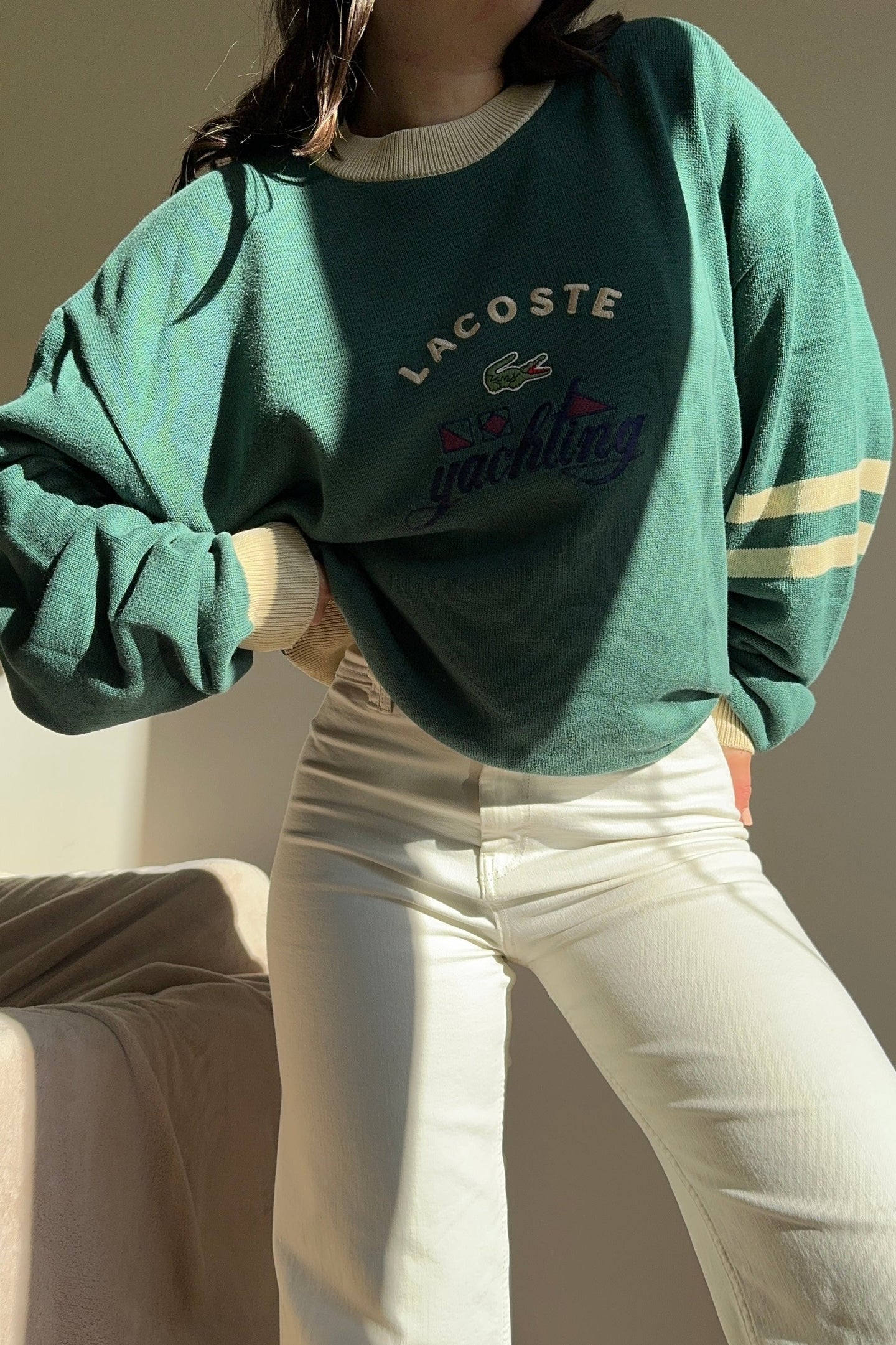 Pull Lacoste Yachting brodé des années 80’ - XL