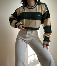 Upload image to gallery, Pull Lacoste vert forêt et beige des années 80’ - L
