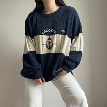 Upload image to gallery, Pull Lacoste collector brodé ancre marine des années 80&#39; - XL
