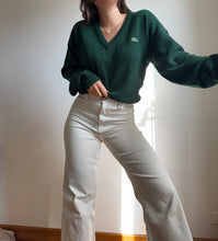 Charger l&#39;image dans la galerie, Pull col V Lacoste des années 80&#39; fabriqué en France - M
