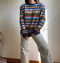 Charger l&#39;image dans la galerie, Pull Lacoste à rayures multicolores en coton - L
