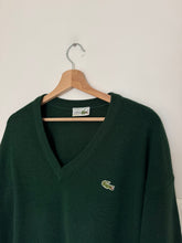 Charger l&#39;image dans la galerie, Pull col V Lacoste des années 80&#39; fabriqué en France - M
