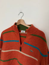 Charger l&#39;image dans la galerie, Pull half zip Lacoste à rayures en laine - L

