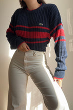Charger l&#39;image dans la galerie, Pull Lacoste à la maille tressée des années 90&#39;s - XL
