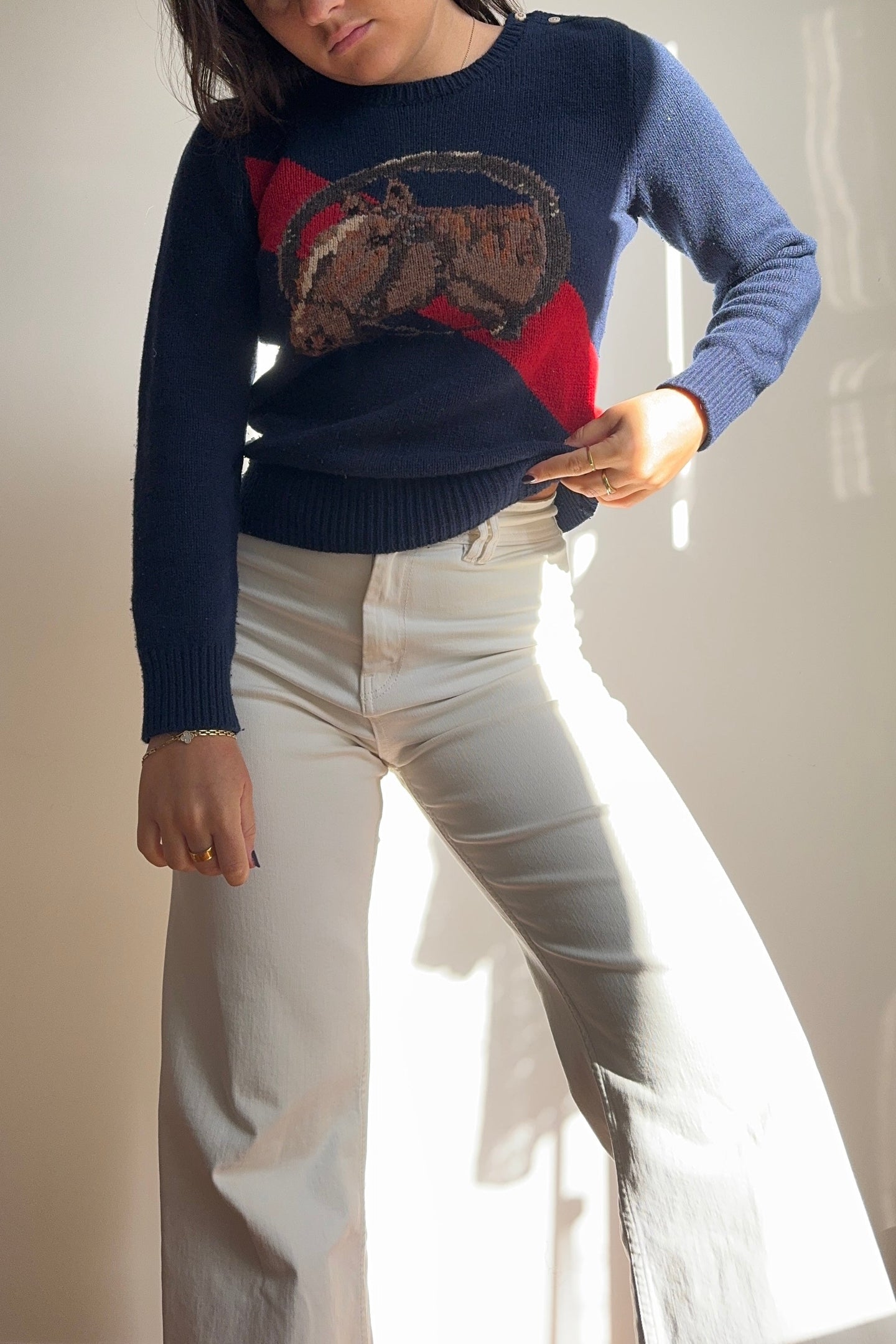 Pull Ralph Lauren en grosse maille Polo edition - S