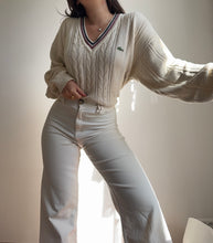 Charger l&#39;image dans la galerie, Pull col V en grosse maille fabriqué en France dans les années 80&#39;s - XL
