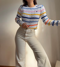 Charger l&#39;image dans la galerie, Pull Ralph Lauren à rayures à la maille tressée - XS
