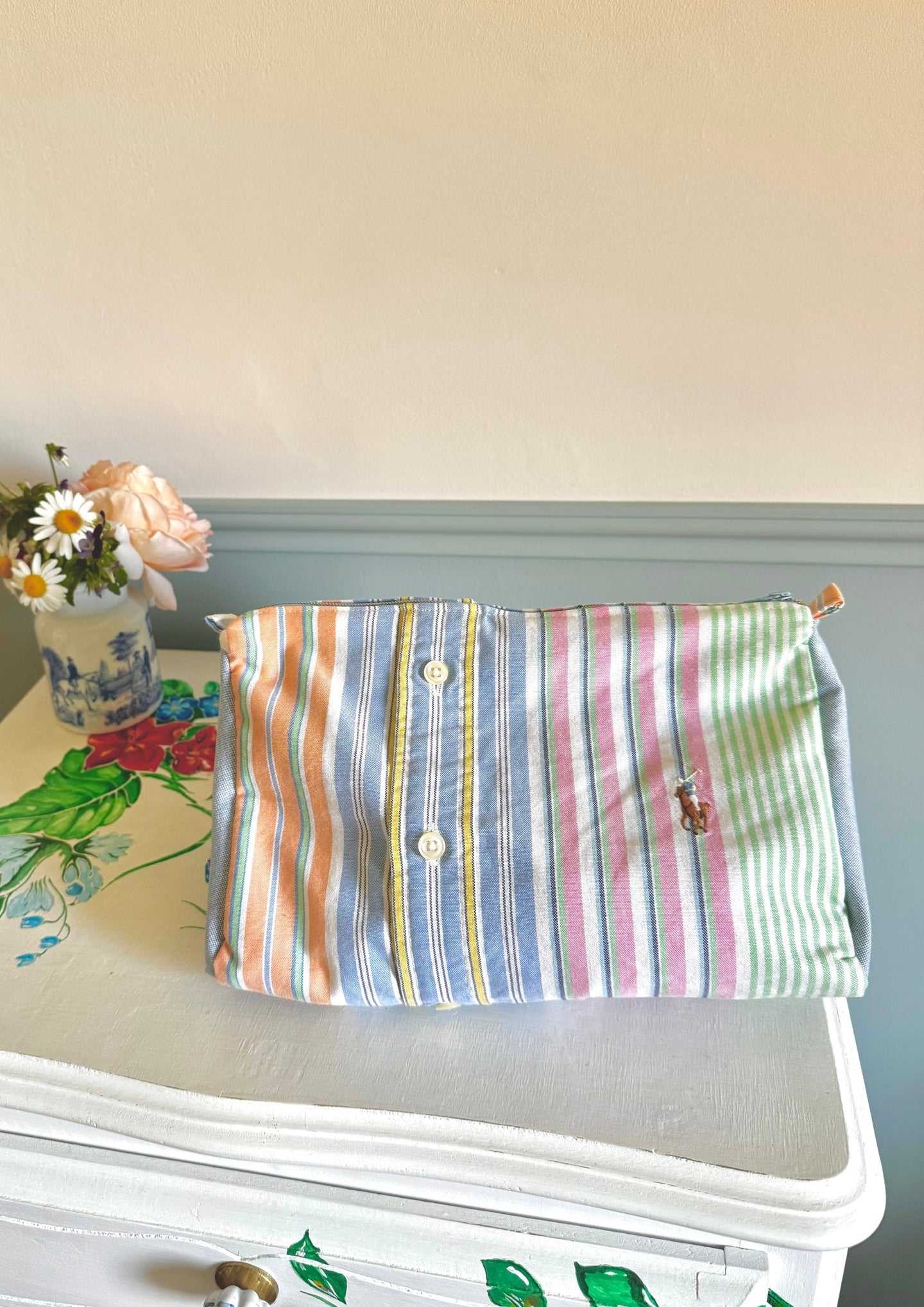 La Maxi trousse Chemise à rayures upcyclée