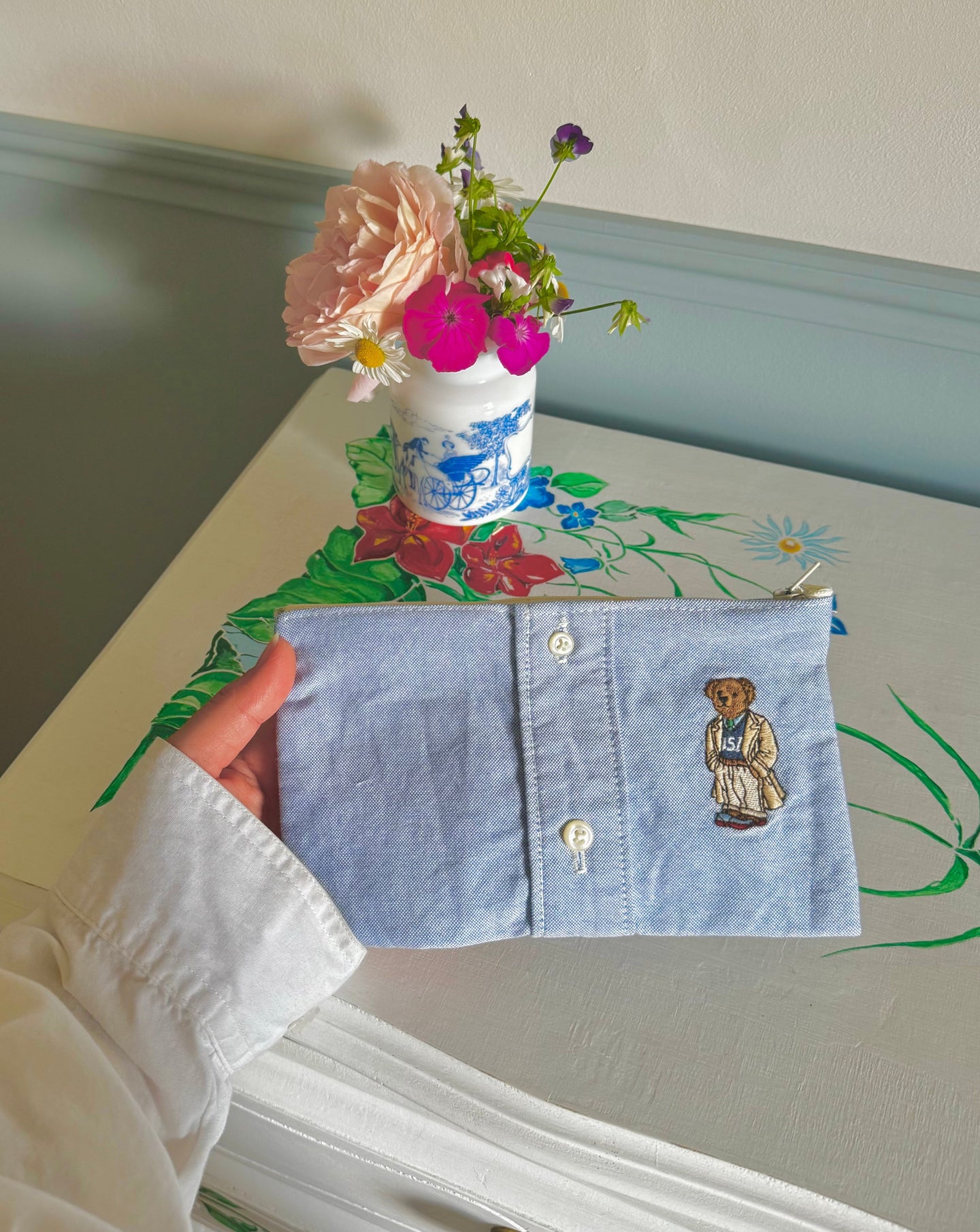 Trousse Chemise Ourson upcyclée