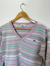 Upload image to gallery, Pull col V Lacoste à rayures pastel - S
