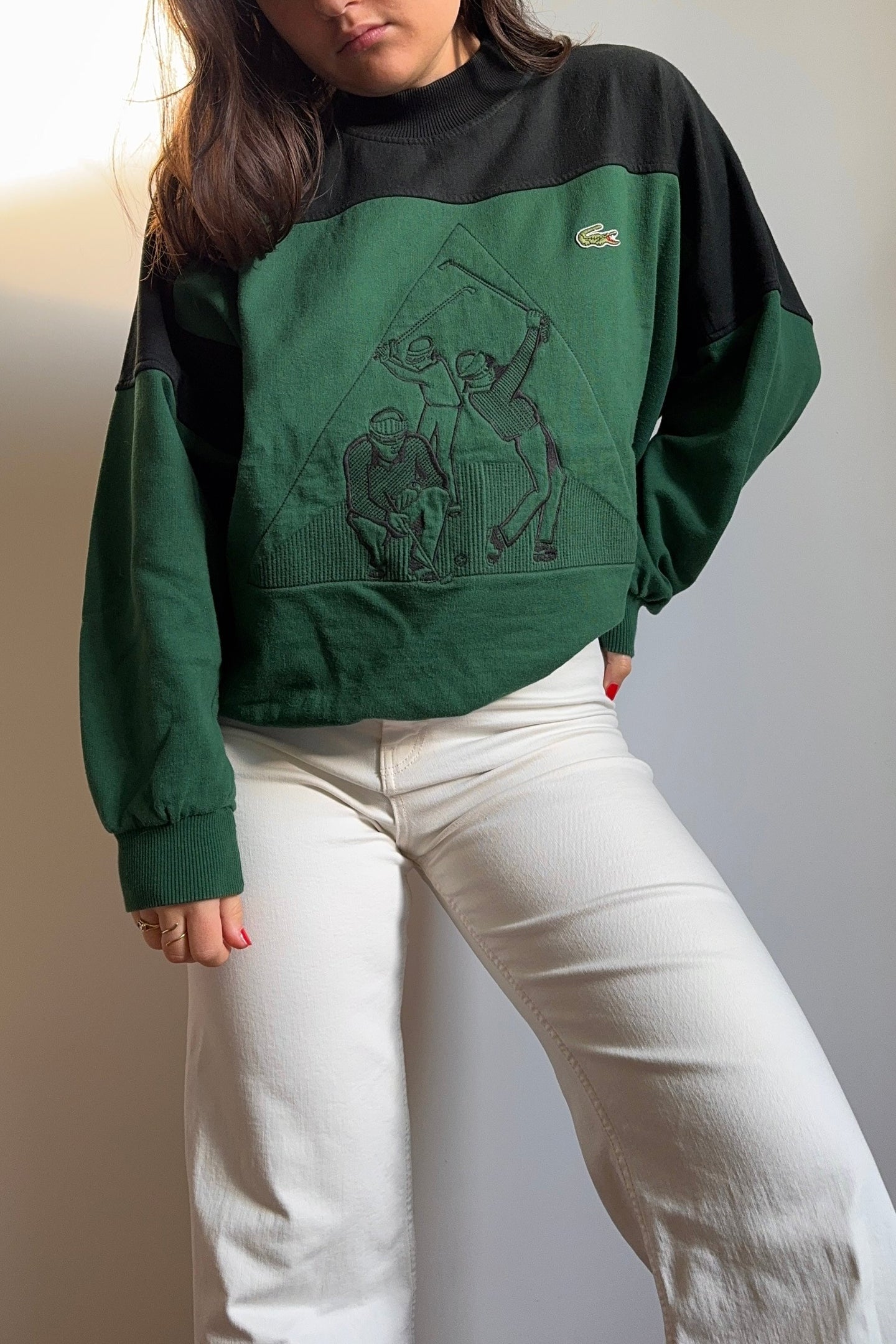 Pull Lacoste broderie Golf fabriqué en France des années 80’ - L