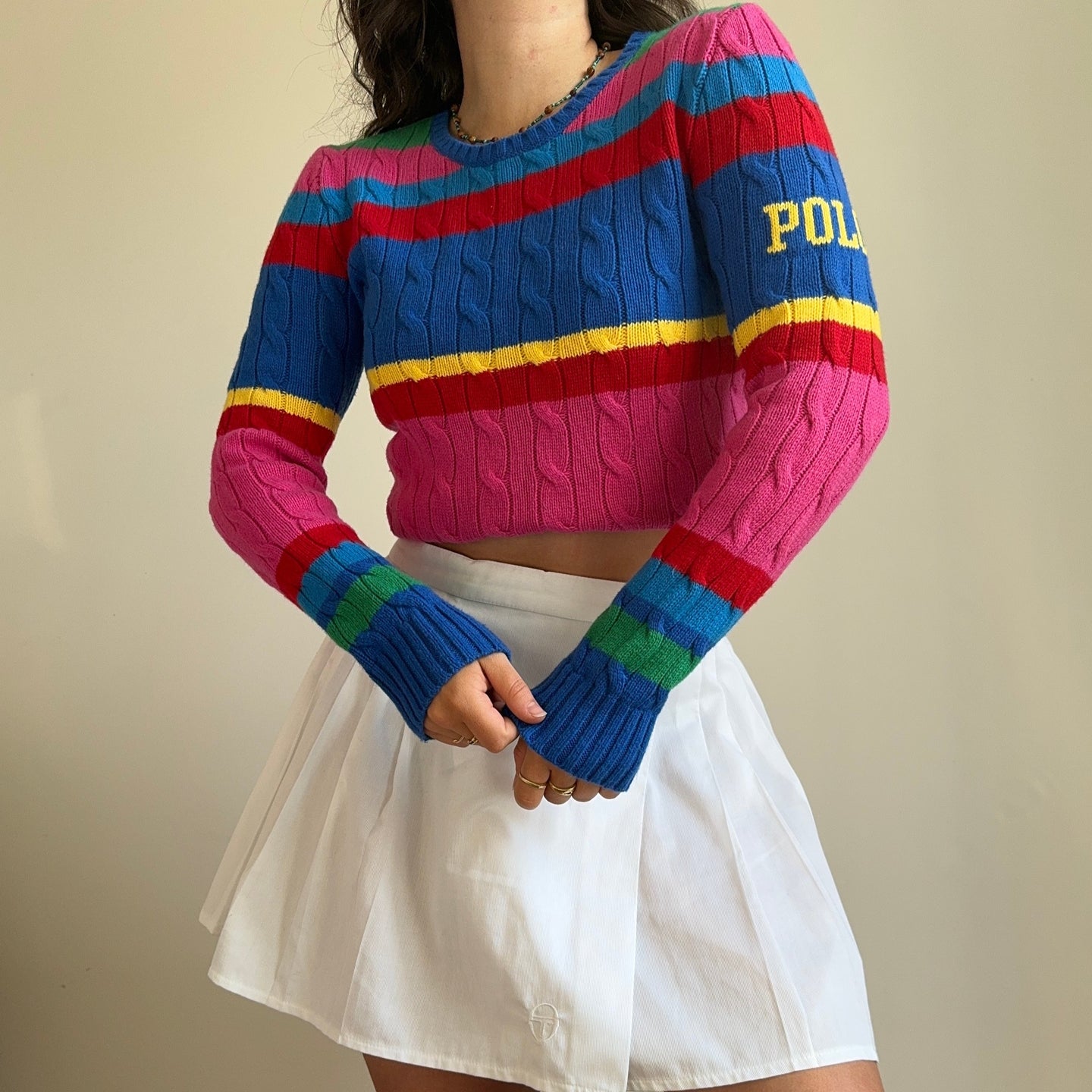 Pull Ralph Lauren « Polo » à rayures multicolores - XS