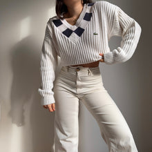 Upload image to gallery, Pull col V Lacoste en coton des années 70&#39; - M
