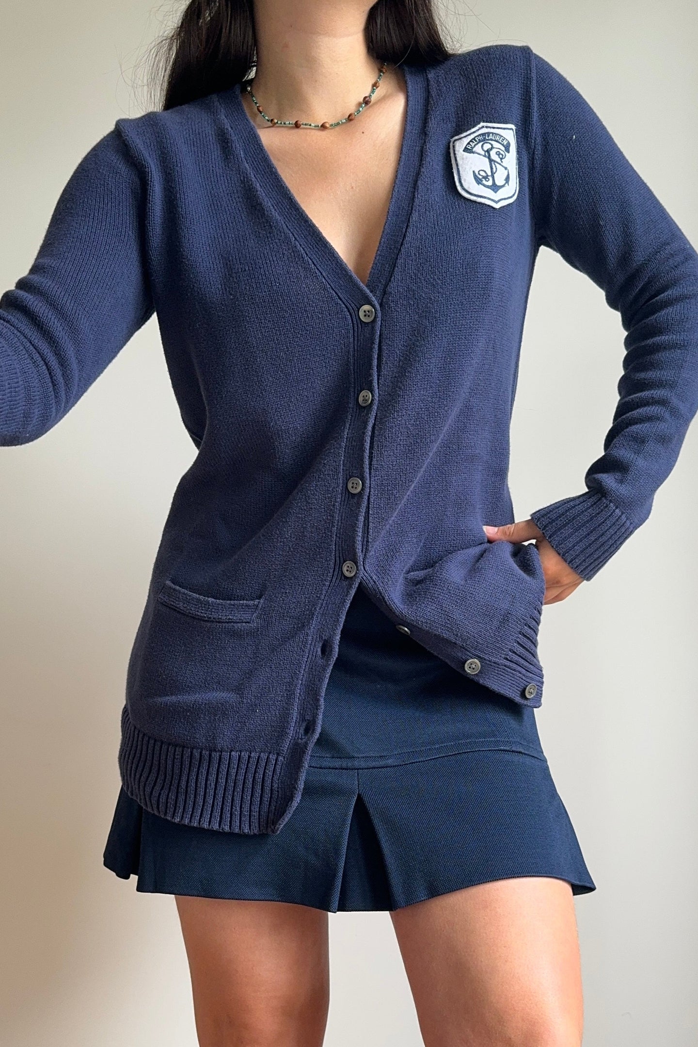 Gilet Ralph Lauren broderie ancre marine - S
