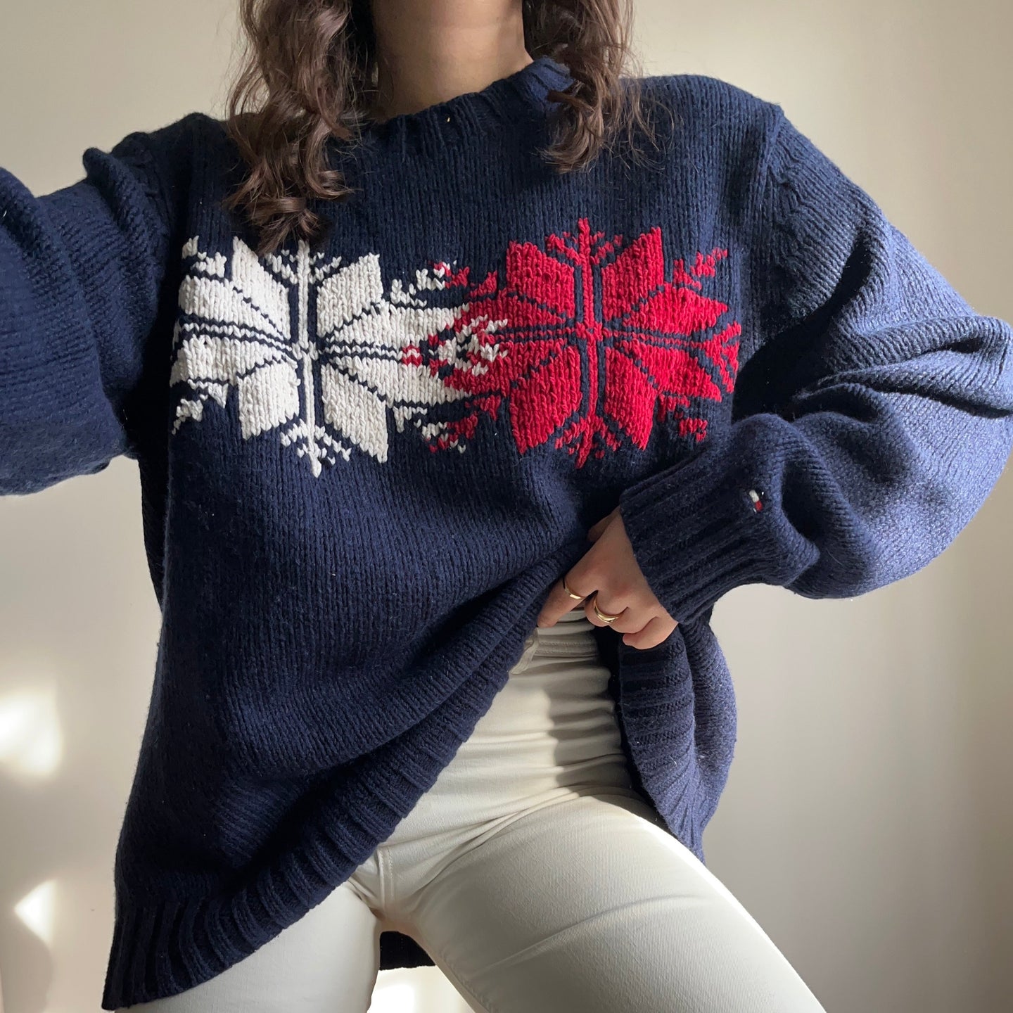 Pull Tommy Hilfiger en grosse maille - XL