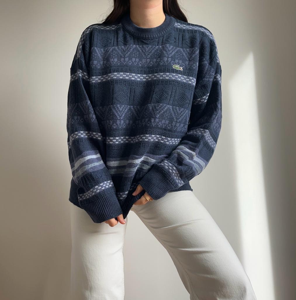 Pull Lacoste à motifs fabriqué en France des années 80' - M – Julie Delila