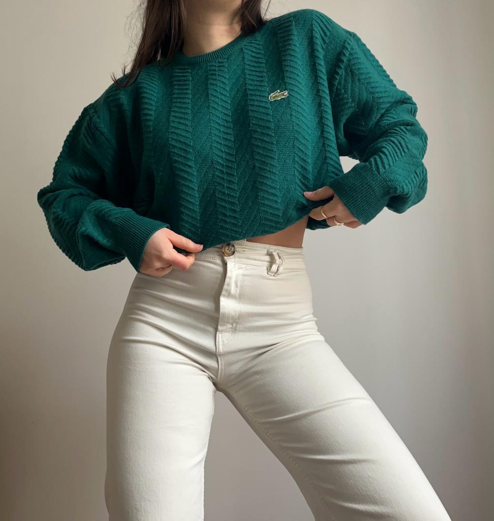 Pull Lacoste des années 80' maille chevrons - L