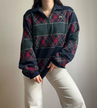 Upload image to gallery, Pull half zip Lacoste motif tartan des années 80&#39; - M
