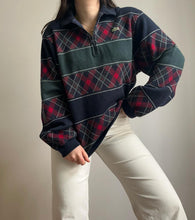 Upload image to gallery, Pull half zip Lacoste motif tartan des années 80&#39; - M
