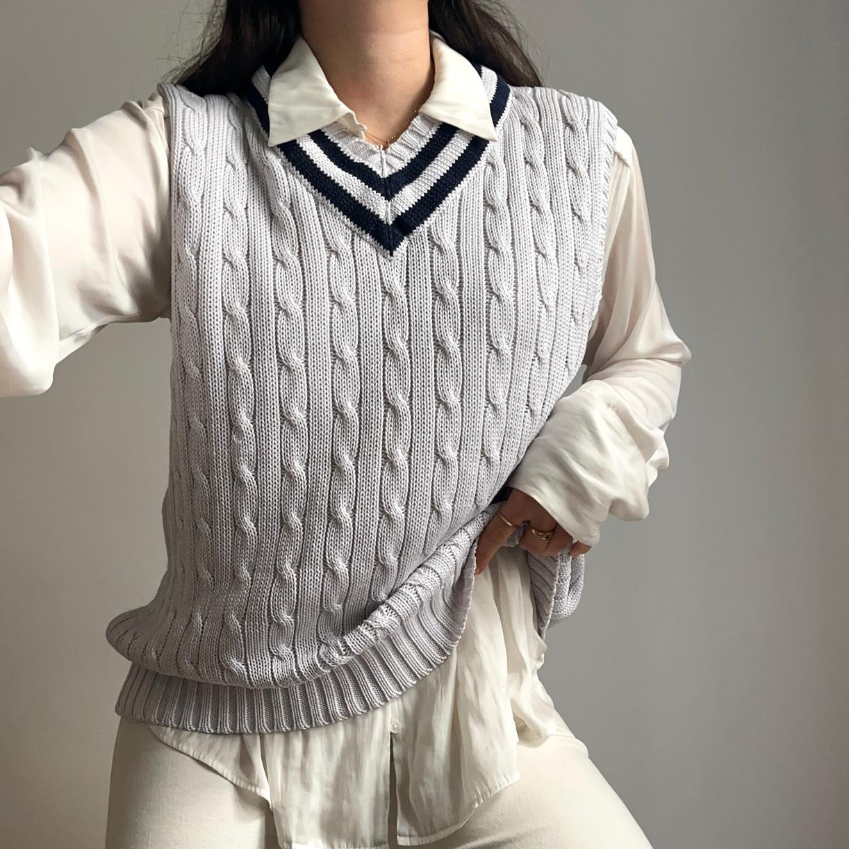 Pull sans manche Ralph Lauren en maille tressée - S