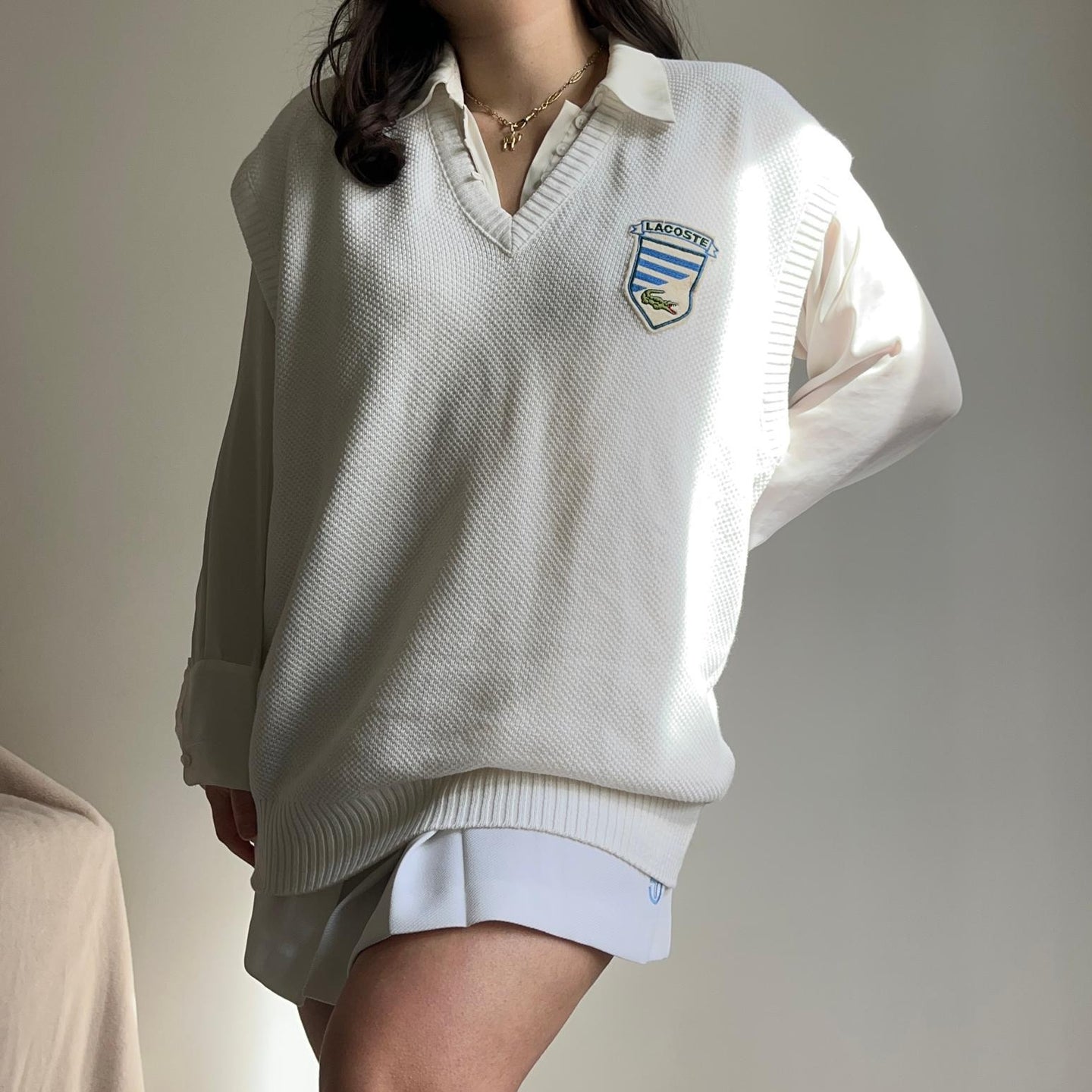 Pull Lacoste sans manche des années 80’ fabriqué en France - L