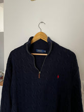 Charger l&#39;image dans la galerie, Pull half zip Ralph Lauren à la maille tressée - XL
