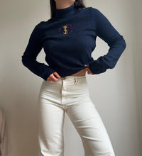 Upload image to gallery, Pull col cheminé Ralph Lauren broderie marine - S
